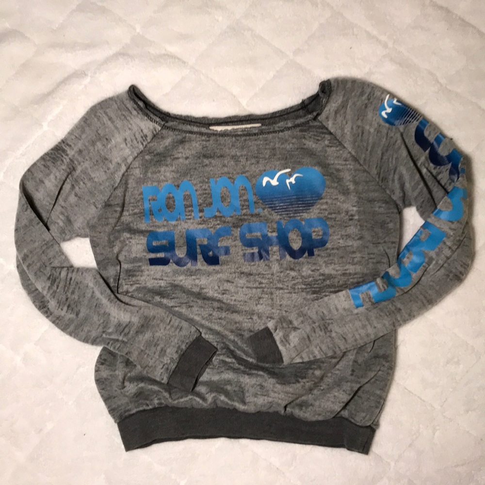 Grey Off the Shoulder Sweatshirt